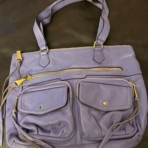 Lavender Leather Tote Bag